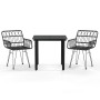 Juego de comedor de jardín 3 piezas ratán sintético negro by , Garden sets - Ref: Foro24-3157866, Price: 222,80 €, Discount: %