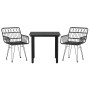 Juego de comedor de jardín 3 piezas ratán sintético negro by , Garden sets - Ref: Foro24-3157866, Price: 222,80 €, Discount: %