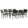 Juego de comedor para jardín 9 piezas acero y textilene negro by , Garden sets - Ref: Foro24-3200725, Price: 644,82 €, Discou...