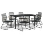 Juego de comedor para jardín 7 piezas ratán PVC negro by , Garden sets - Ref: Foro24-3156573, Price: 453,70 €, Discount: %