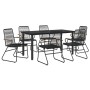 Juego de comedor para jardín 7 piezas ratán PVC negro by , Garden sets - Ref: Foro24-3156573, Price: 453,70 €, Discount: %