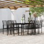 Juego de comedor de jardín 9 piezas negro