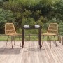 Juego de comedor de jardín 3 piezas ratán sintético