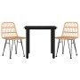 Juego de comedor de jardín 3 piezas ratán sintético by , Garden sets - Ref: Foro24-3157887, Price: 240,78 €, Discount: %