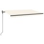 Toldo retráctil manual con LED color crema 450x300 cm de , Toldos - Ref: Foro24-3069122, Precio: 448,80 €, Descuento: %