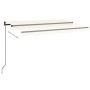 Toldo retráctil manual con LED color crema 450x300 cm de , Toldos - Ref: Foro24-3069122, Precio: 448,80 €, Descuento: %