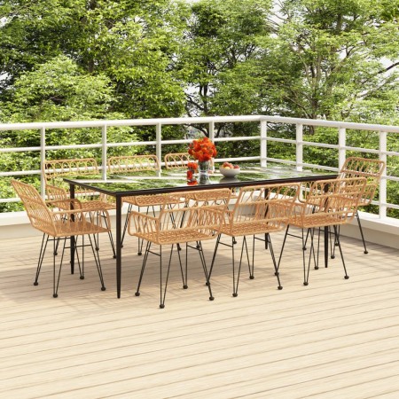 Juego de comedor de jardín 9 piezas ratán sintético von , Gartensets - Ref: Foro24-3157851, Preis: 764,78 €, Rabatt: %