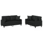 Juego de sofás con cojines 2 piezas cuero sintético negro by , Sofas - Ref: Foro24-3201368, Price: 464,39 €, Discount: %
