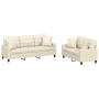 Juego de sofás con cojines 2 piezas cuero sintético color crema by , Sofas - Ref: Foro24-3201389, Price: 492,63 €, Discount: %