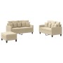 Juego de sofás con cojines 3 piezas tela crema von , Sofas - Ref: Foro24-3201658, Preis: 505,08 €, Rabatt: %