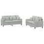 Juego de sofás con cojines 2 piezas terciopelo gris claro by , Sofas - Ref: Foro24-3201700, Price: 425,54 €, Discount: %