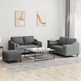 Juego de sofás con cojines 3 piezas tela gris oscuro von , Sofas - Ref: Foro24-3201827, Preis: 489,59 €, Rabatt: %