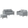 Juego de sofás con cojines 3 piezas tela gris claro by , Sofas - Ref: Foro24-3201810, Price: 470,27 €, Discount: %