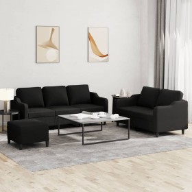 Juego de sofás con cojines 3 piezas tela negro von , Sofas - Ref: Foro24-3201846, Preis: 515,54 €, Rabatt: %