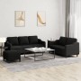 Juego de sofás con cojines 3 piezas tela negro by , Sofas - Ref: Foro24-3201846, Price: 489,12 €, Discount: %