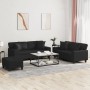 Juego de sofás con cojines 3 piezas cuero sintético negro by , Sofas - Ref: Foro24-3201929, Price: 607,43 €, Discount: %