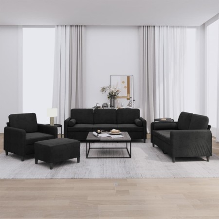 Juego de sofás con cojines 4 piezas terciopelo negro von , Sofas - Ref: Foro24-3201969, Preis: 702,47 €, Rabatt: %