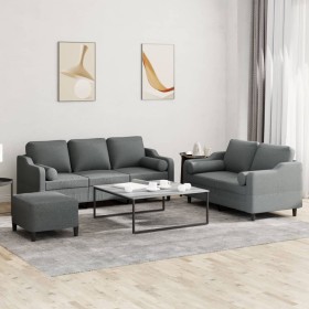 Juego de sofás con cojines 3 piezas tela gris oscuro von , Sofas - Ref: Foro24-3201859, Preis: 553,90 €, Rabatt: %