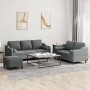 Juego de sofás con cojines 3 piezas tela gris oscuro by , Sofas - Ref: Foro24-3201859, Price: 554,37 €, Discount: %