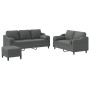 Juego de sofás con cojines 3 piezas tela gris oscuro by , Sofas - Ref: Foro24-3201859, Price: 554,37 €, Discount: %