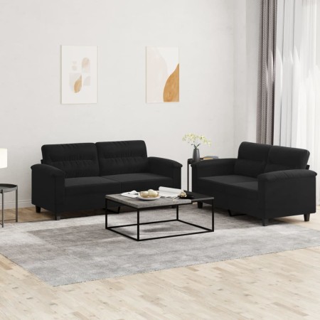 Juego de sofás con cojines 2 piezas tela microfibra negro von , Sofas - Ref: Foro24-3202317, Preis: 550,70 €, Rabatt: %