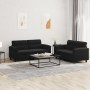 Juego de sofás con cojines 2 piezas tela microfibra negro von , Sofas - Ref: Foro24-3202317, Preis: 550,70 €, Rabatt: %