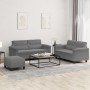 Juego de sofás con cojines 3 piezas tela microfibra gris oscuro by , Sofas - Ref: Foro24-3202322, Price: 529,35 €, Discount: %