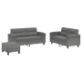 Juego de sofás con cojines 3 piezas tela microfibra gris oscuro by , Sofas - Ref: Foro24-3202322, Price: 529,35 €, Discount: %