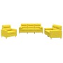Juego de sofás con cojines 3 piezas tela amarillo claro von , Sofas - Ref: Foro24-3201557, Preis: 585,01 €, Rabatt: %