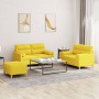 Juego de sofás con cojines 3 piezas tela amarillo claro by , Sofas - Ref: Foro24-3201597, Price: 423,85 €, Discount: %