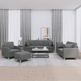 Juego de sofás con cojines 4 piezas tela gris oscuro von , Sofas - Ref: Foro24-3202079, Preis: 708,98 €, Rabatt: %