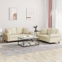 Juego de sofás con cojines 2 piezas cuero sintético color crema by , Sofas - Ref: Foro24-3202161, Price: 485,43 €, Discount: %