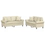 Juego de sofás con cojines 2 piezas cuero sintético color crema by , Sofas - Ref: Foro24-3202161, Price: 485,43 €, Discount: %