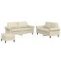 Juego de sofás con cojines 3 piezas cuero sintético crema von , Sofas - Ref: Foro24-3202156, Preis: 489,60 €, Rabatt: %