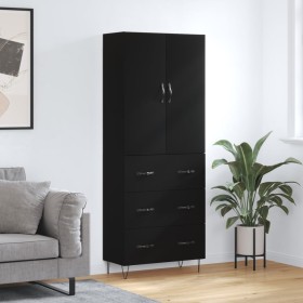 Aparador alto madera contrachapada negro 69,5x34x180 cm von , Sideboards - Ref: Foro24-3198082, Preis: 176,10 €, Rabatt: %