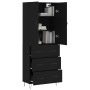 Aparador alto madera contrachapada negro 69,5x34x180 cm de , Aparadores - Ref: Foro24-3198082, Precio: 178,61 €, Descuento: %