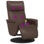 Sillón reclinable masaje con reposapiés cuero sintético marrón von , Sessel - Ref: Foro24-356554, Preis: 208,23 €, Rabatt: %