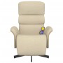 Sillón reclinable de masaje con reposapiés tela color crema by , Armchairs - Ref: Foro24-356619, Price: 227,09 €, Discount: %