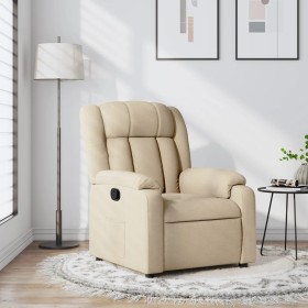 Sillón reclinable de tela crema de , Sillones - Ref: Foro24-373583, Precio: 230,01 €, Descuento: %