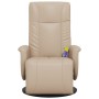 Sillón reclinable masaje reposapiés cuero sintético capuchino by , Armchairs - Ref: Foro24-356516, Price: 237,27 €, Discount: %