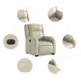 Sillón reclinable elevable eléctrico de cuero sintético crema by , Armchairs - Ref: Foro24-3205165, Price: 352,06 €, Discount: %
