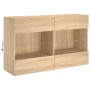 Mueble TV de pared con luces LED roble Sonoma 98,5x30x60,5 cm von , TV-Möbel - Ref: Foro24-837108, Preis: 107,11 €, Rabatt: %