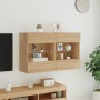 Mueble TV de pared con luces LED roble Sonoma 98,5x30x60,5 cm von , TV-Möbel - Ref: Foro24-837108, Preis: 107,11 €, Rabatt: %