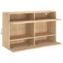 Mueble TV de pared con luces LED roble Sonoma 98,5x30x60,5 cm von , TV-Möbel - Ref: Foro24-837108, Preis: 107,11 €, Rabatt: %