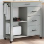 Carrito de cocina MONZA madera maciza de pino 84x40x90 cm von , Küchen- und Speisewagen - Ref: Foro24-376116, Preis: 208,99 €...