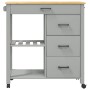 Carrito de cocina MONZA madera maciza de pino 84x40x90 cm von , Küchen- und Speisewagen - Ref: Foro24-376116, Preis: 208,99 €...