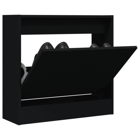 Zapatero de madera de ingeniería negro 60x21x57 cm by , Shoe racks and shoe organizers - Ref: Foro24-839883, Price: 44,03 €, ...