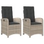 Sillones reclinables de jardín con cojines gris 2 uds ratán PE by , Garden chairs - Ref: Foro24-365174, Price: 245,76 €, Disc...