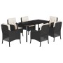 Set de comedor de jardín 7 pzas y cojines ratán sintético negro von , Gartensets - Ref: Foro24-3211917, Preis: 702,80 €, Raba...