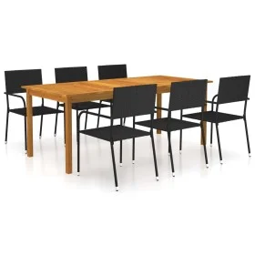 7-Piece Black Garden Dining Set by vidaXL, Garden sets - Ref: Foro24-3067922, Price: 394,41 €, Discount: %
